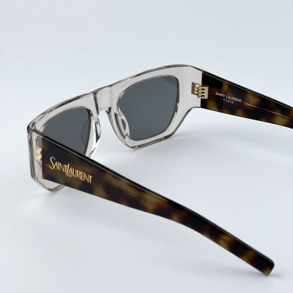 Saint Laurent SL740 003 BRAND NEW Sunglasses Beige Havana Silver Square Unisex main image 8